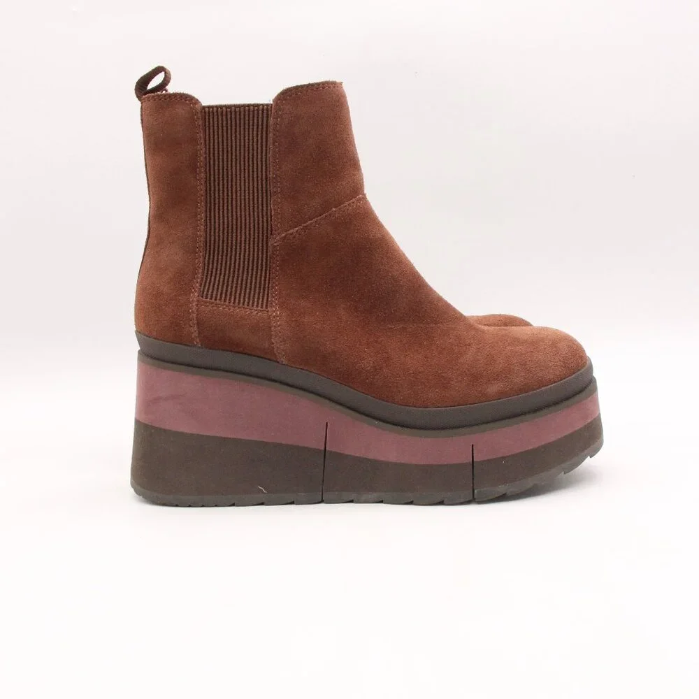 NakedFeet Naked Feet Guild Women's Size 6 M Chelsea Suede Leather Platform Boots